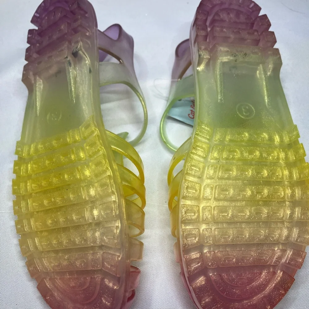 Cat & Jack Women's Pink and Yellow Sandals